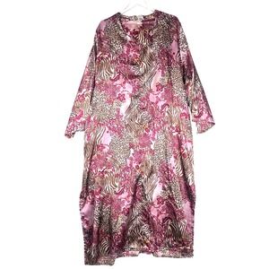 Premier Intimates Kaftan L Cozy Cruise Comfort Satin Long Sleeve Duster Robe